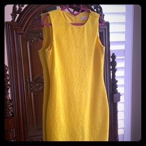 COPY - Calvin Klein Sz 8 Yellow Textured Dress